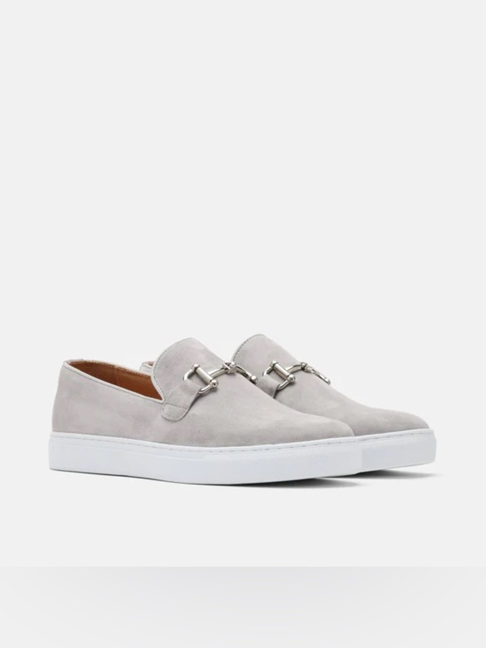 Men's Boardwalk Light Grey Suede Horse-Bit Sneakers